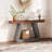 Farmhouse Console Table, 2-Tier Wooden Trapezium Sofa Table with Open Storage Shelf, Industrial Entryway Furniture for Entrance, Hallway, Living Room