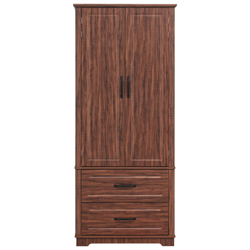 Armoire de rangement 71 po avec tablette réglable et tiroir, Noyer