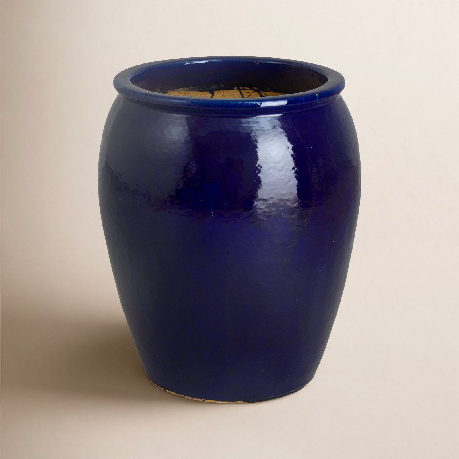 Proberta Ceramic Pot Planter, 30" H x 23.5" W x 23.5" D, Blue
