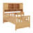 Multifunctional Wood Platform Bed With Bookshelf At The Head Of The Bed, Built-In Desk And Matching Chair