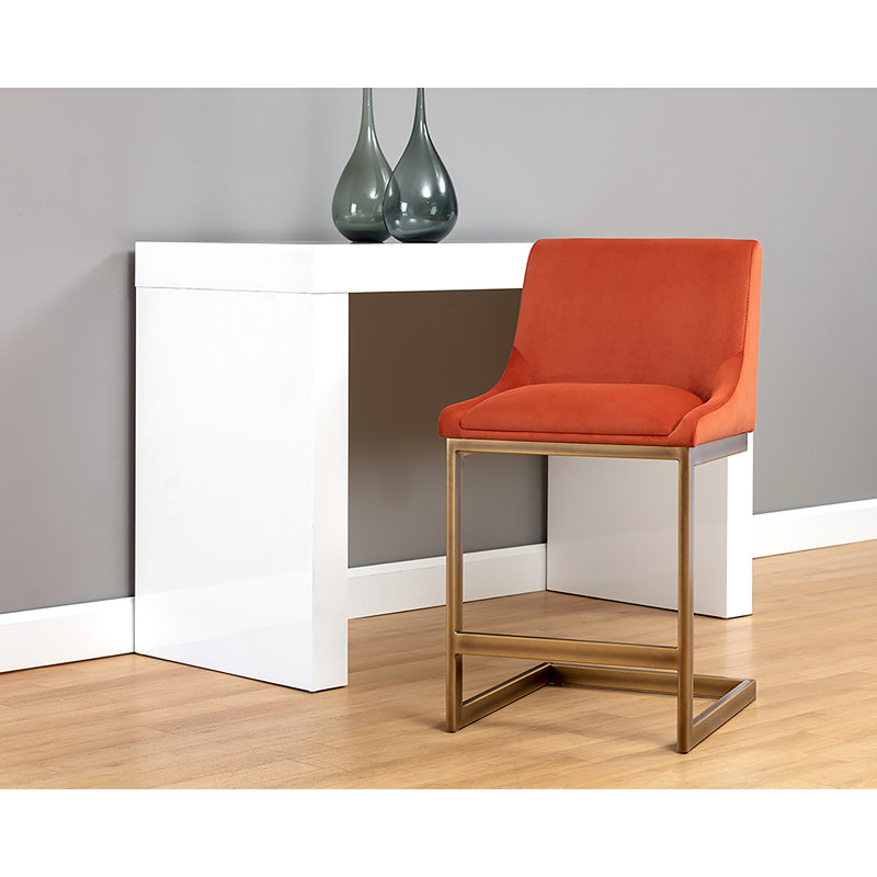 Holly Counter Stool - Abbington Burnt Orange, Light Grey, Counter Stool (26" Seat Height)
