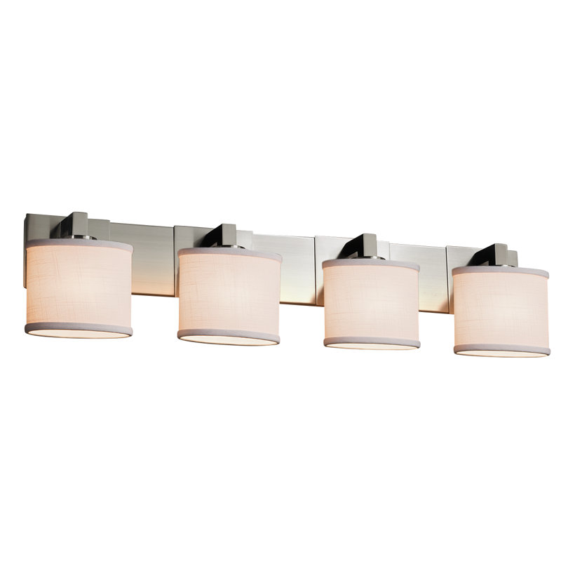Meuble-lavabo ovale 4 lumières-lumières Favela, Crème, Noir mat