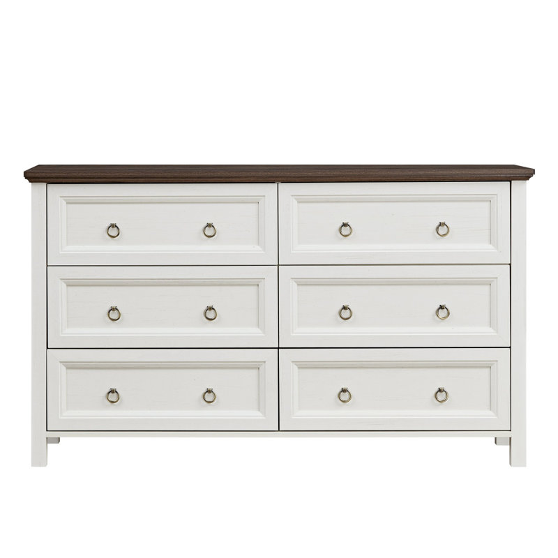 Commode large, commode rustique, commode campagnarde, Noyer/blanc