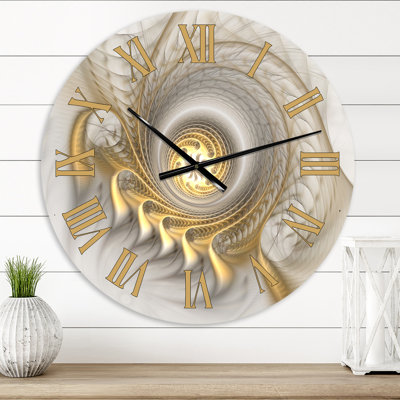 Fractale éclatante avec courbes récursives - horloge murale moderne