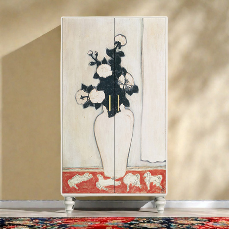 Garde-robe moderne pour chambre double, Ivoire / blanc