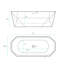 Baignoire autoportante Brusque de 170 cm (67 po) en forme de diamant, blanc brillant, bonde incluse