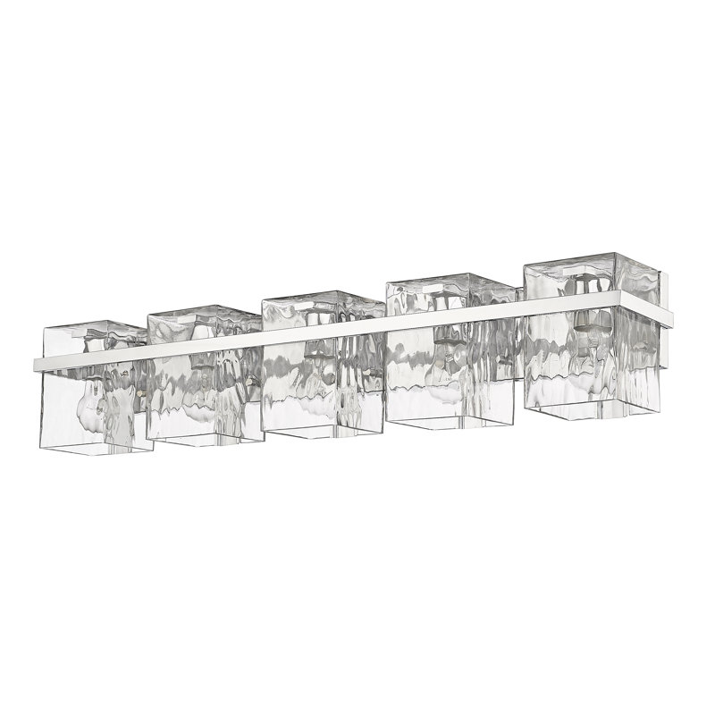 Éclairage pour meuble-lavabo Arene, 7.75"H x 36.25"W x 5.5"D, Chrome chrome, 5 Lights