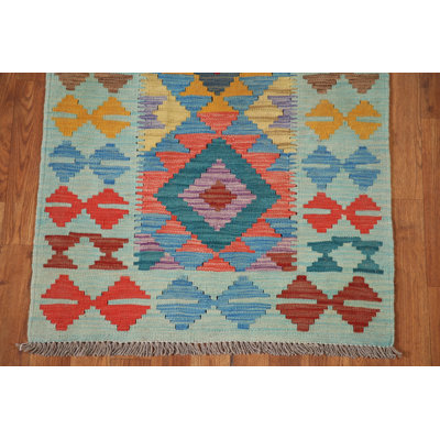 Flat-Weave Kilim Long Runner Rug 3x16