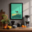 Camel Under Turquoise Sky Modern - Print-136650602-136650599