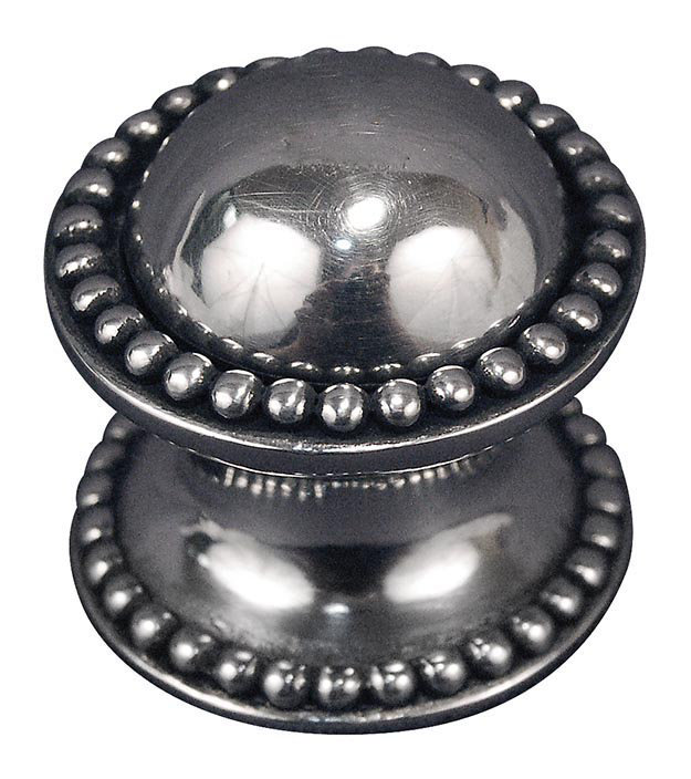 Sanzio Mushroom Knob, 1.25" H x 1.25" W x 1.125" D, Vintage Pewter
