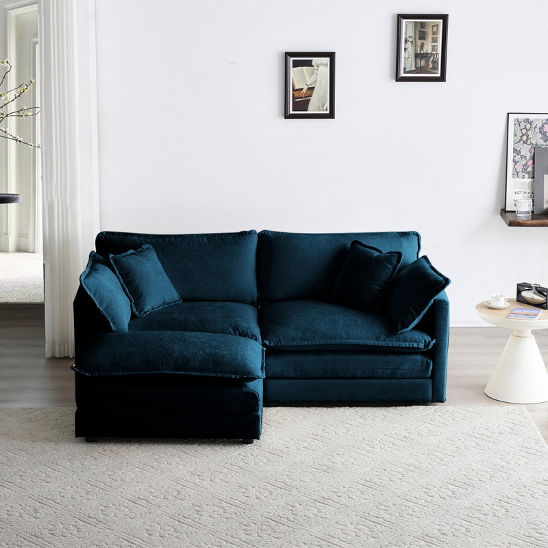 2 sièges avec chenille bleue, tissu haut, construction pour une vie relaxante en chenille - structure modulaire