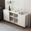 Modern tv stand with 2 sliding Doors and Open Storage shelf