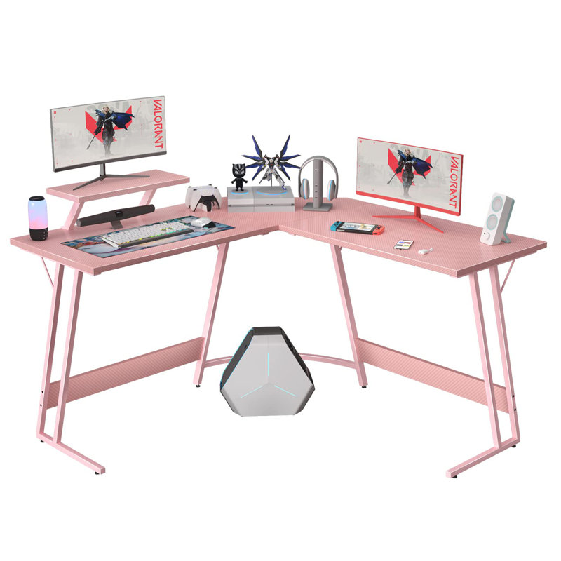 L Shaped Gaming Desk Computer Corner PC Desk Table With Large Monitor Stand For Home Office Studying Writing Workstation, Gift 