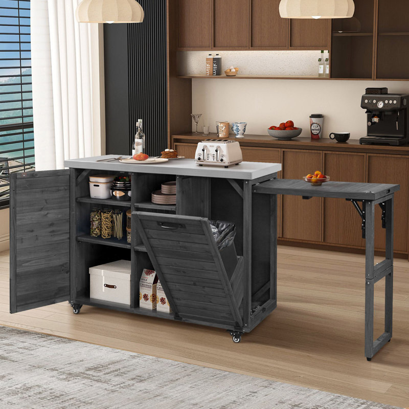Wexford 78.3" Outdoor Kitchen Island, Black