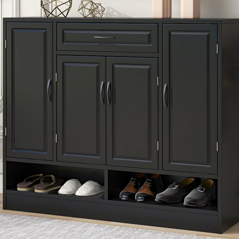 Armoire de rangement pour chaussures 18 paires Alizai, Noir
