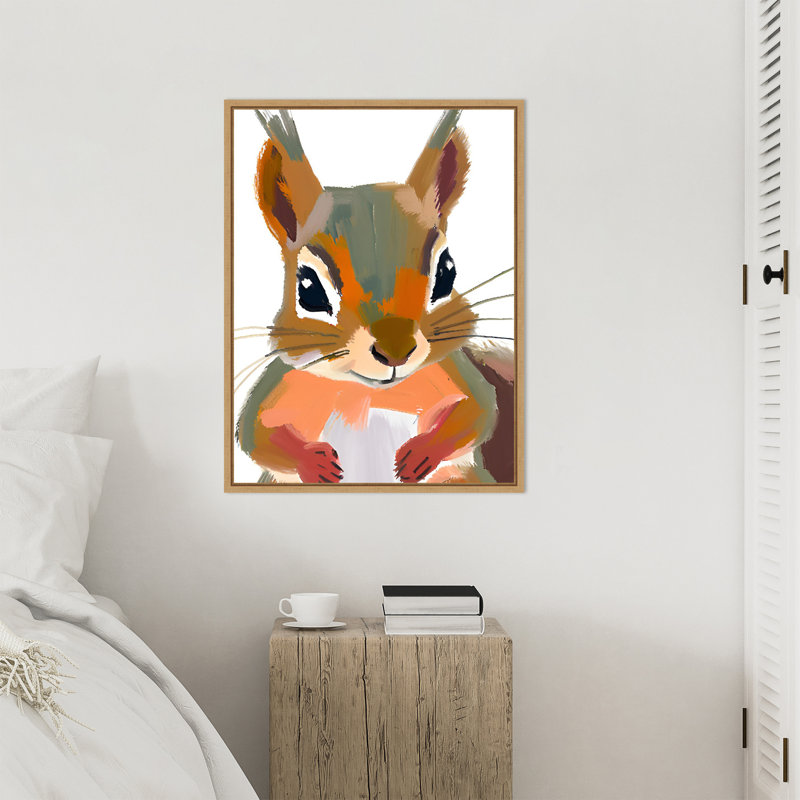 «Squirrel» par Iniyah, reproduction d'art sur toile encadrée, H 30 po x l 23 po