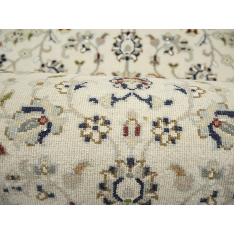 Tapis oriental en laine noué à la main beige, Tapis de couloir 2 pi 9 po x 20 pi 6 po