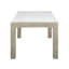 Table de salle à manger rectangulaire blanche en marbre véritable blanc avec base en placage de bois massif - 6 places, style contemporain