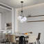 3 - Light Modern Dimmable Globe Keyari With Frosted White Glass Shade-434813721
