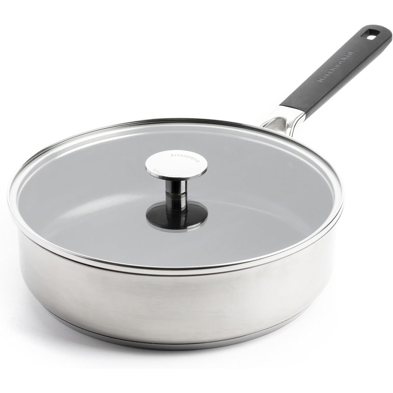Classic Stainless Steel Covered Skillet - 26cm