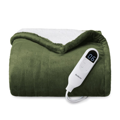 Couverture chauffante pour l'hiver, couverture électrique en flanelle douce avec 4 réglages de temps, 6 réglages de chauffage