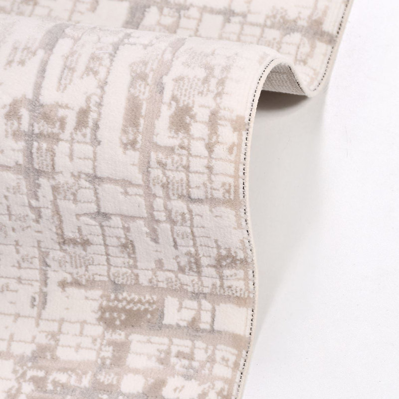 Tapis beige moderne lavable à la machine, Rectangle 3 pi 4 po x 5 pi