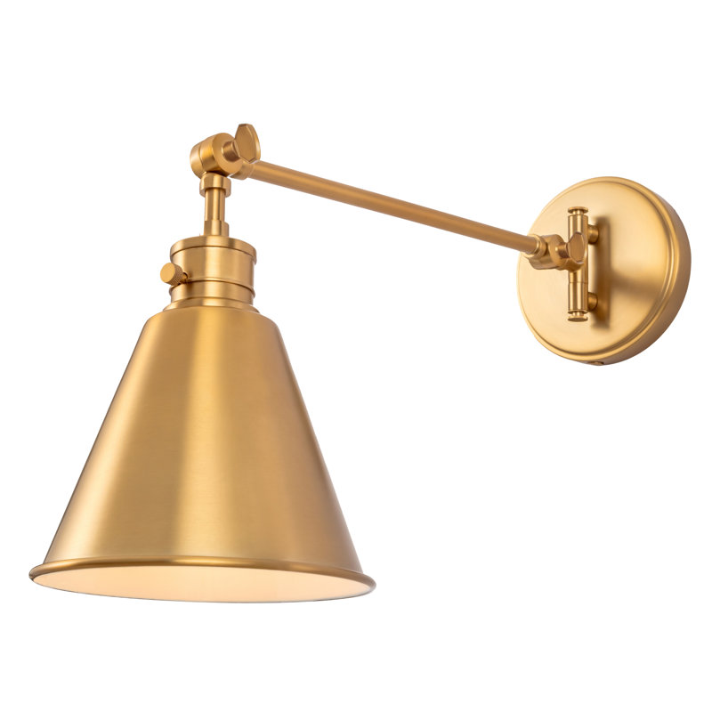 Aleithia Swing Arm Sconce, Brushed Gold, Gold