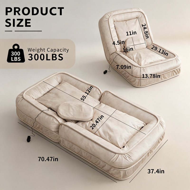 Canapé pour chien adulte rembourré, Beige