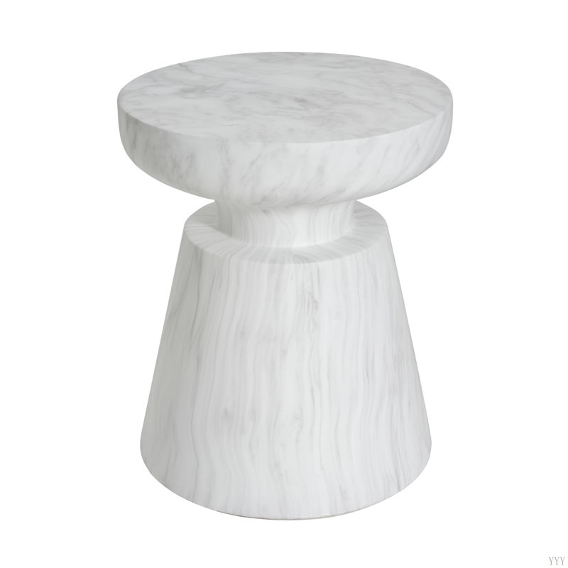 Table d'appoint d'extérieur en travertin Ponti, Blanc