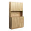 Armoire de cuisine et armoire de 71,74 po de hauteur au fini chêne rustique. 6 portes, 1 tablette ouverte, 1 rangement pratique et pratique pour la cuisine de la chambre à coucher. 6 portes, 1 tiroir, tablette ouverte, facile à utiliser-120258911