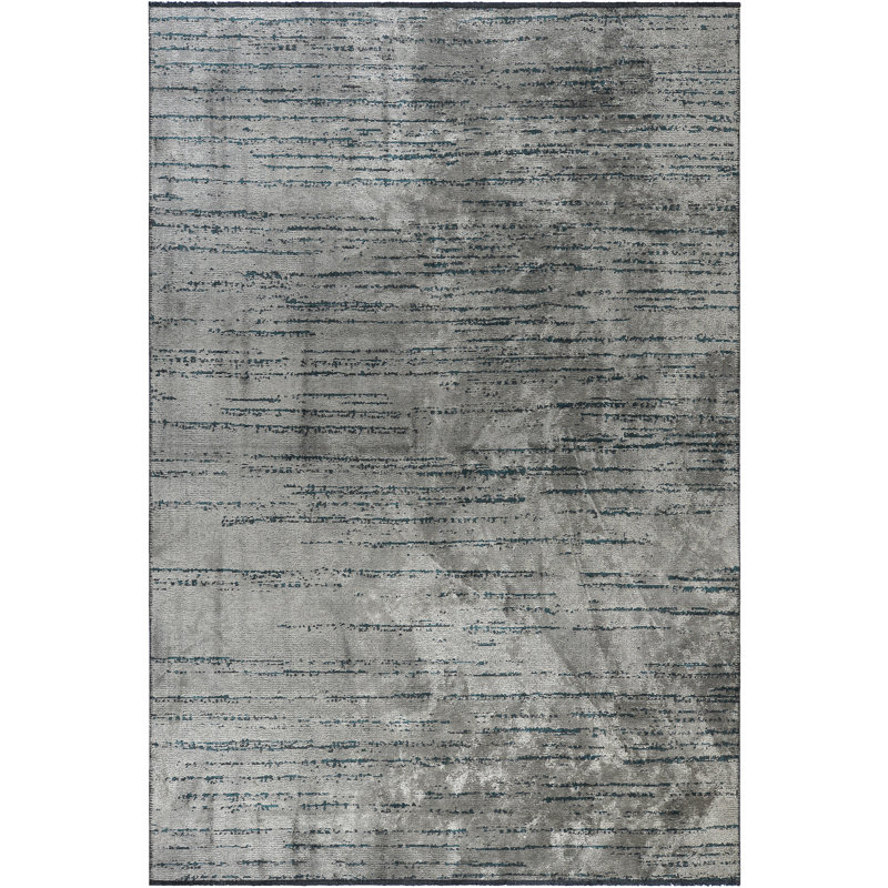 Rapture Abstract Area Rug in Gray/Blue, Rectangle 7'10" x 9'10"