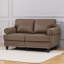 Causeuse 59,5 po en fausse peau de vache - garniture cloutée argentée, rangement caché, coussins à ressorts et en mousse, cuir facile à nettoyer, 600 lb-285160635