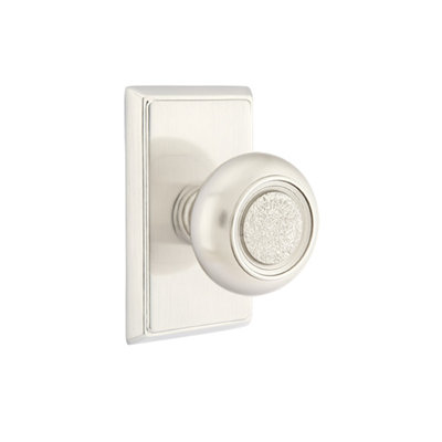 Ensemble de faux boutons Emtek avec rosette rectangulaire et bouton Belmont