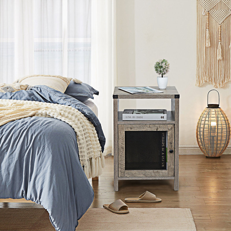 Table de chevet Pereda en gris