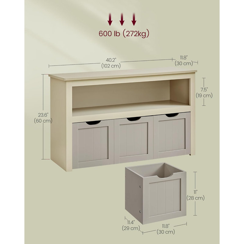 4 Pair Shoe Rack, Beige/Grey