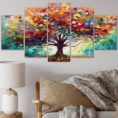 " Coral Oak Tree At The Farm I " 5 - Pieces