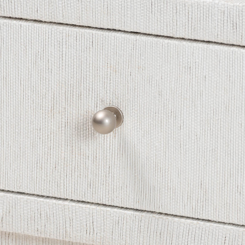 Table de bout Bali & Pari Kai Grasscloth - table d'appoint ou table de chevet à 2 tiroirs avec tablette ouverte