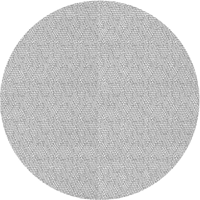 Tapis zone grise à motifs, Rond 3 pi