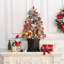Arbre de Noël 2Pcs - Arbre de Noël en flocage de 3 pi avec 78 lumières, grande base carrée