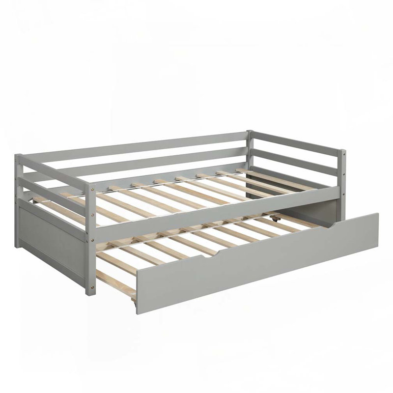 Lit de jour en bois avec couchette, Gris