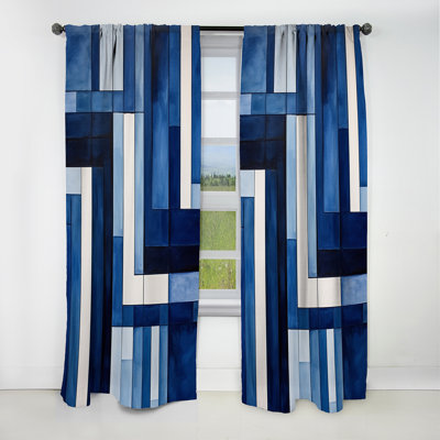 Permelia - Shapes Curtain - Blackout Abstract Curtain - 1 Panels