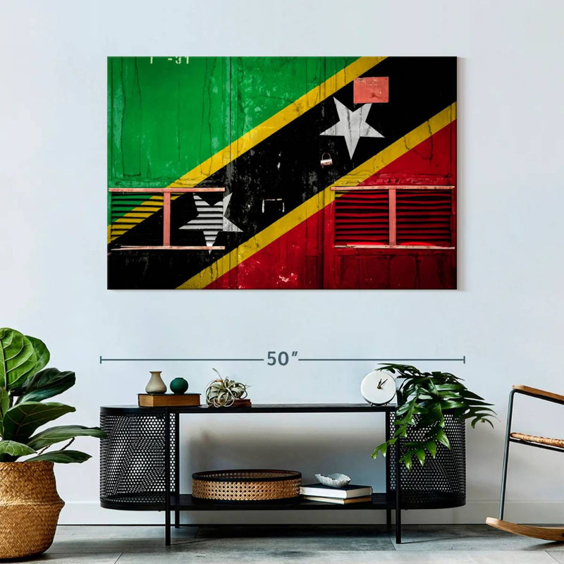 Borges Saint Kitts And Nevis Flag, 32" H x 48" W