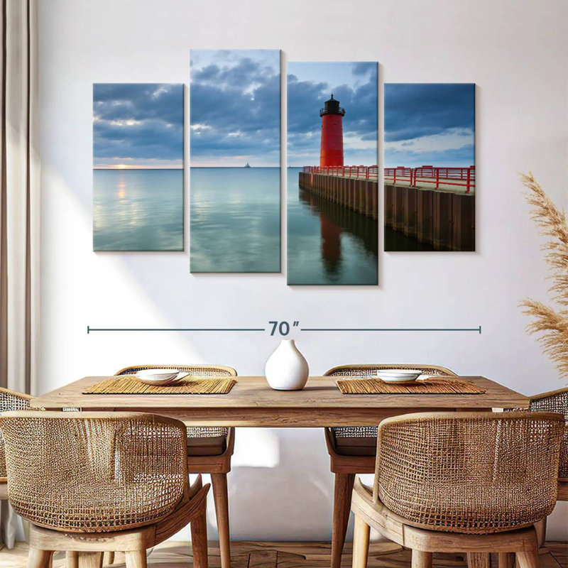 Aletra Red Milwaukee Lighthouse, 42"H x 68"W