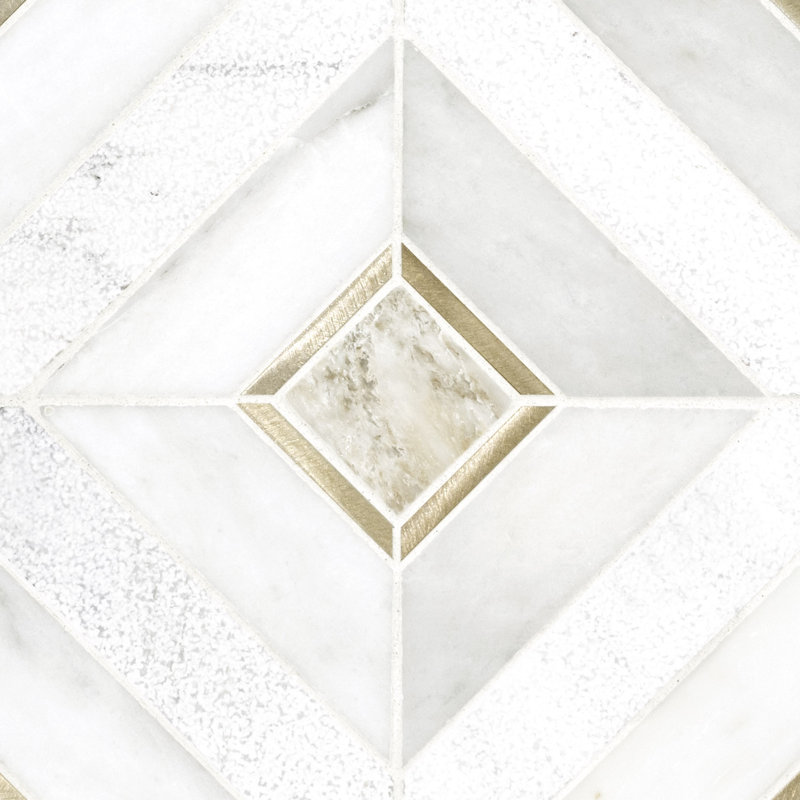 Carrelage mural en mosaïque de pierre et de métal 12 po x 12 po Verona Artemis, Alabrix Oro