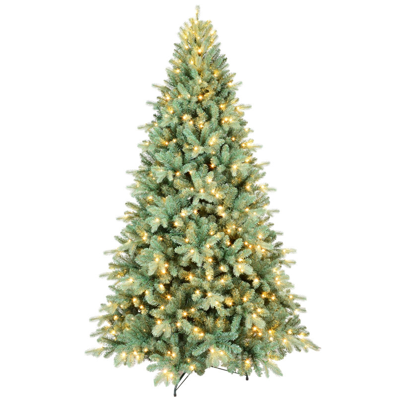 Arbre de Noël 4 pi en PE / PVC avec 150 lumières DEL blanc chaud - 475 pointes, conception à branches articulées, support naturel, support en métal, décoration de Noël facile à assembler