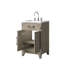 Meuble-lavabo simple en chêne gris 20 po X P 18 po D, dessus en acrylique et robinet-117980128