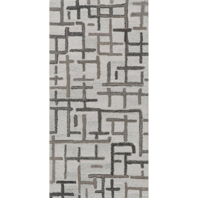 Tapis d'intérieur / extérieur géométrique touffeté à la main Campbell