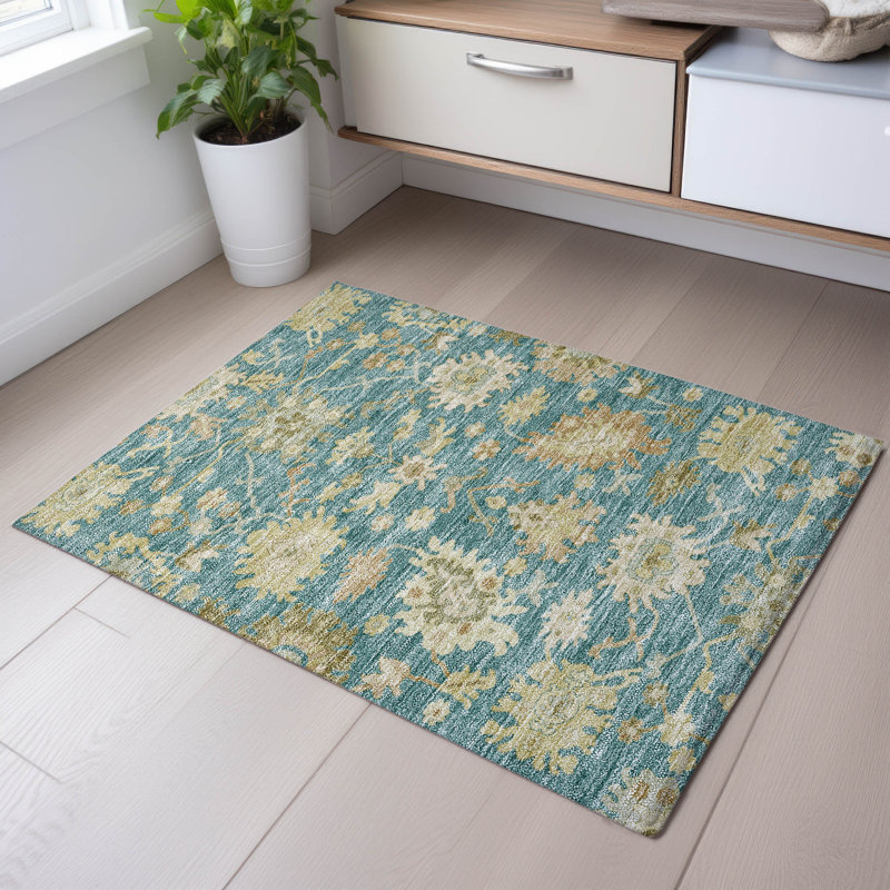 Premium Machine Washable Gurubaksh AMF1150 Global Rug, Rectangle 1 pi 8 po x 2 pi 6 po