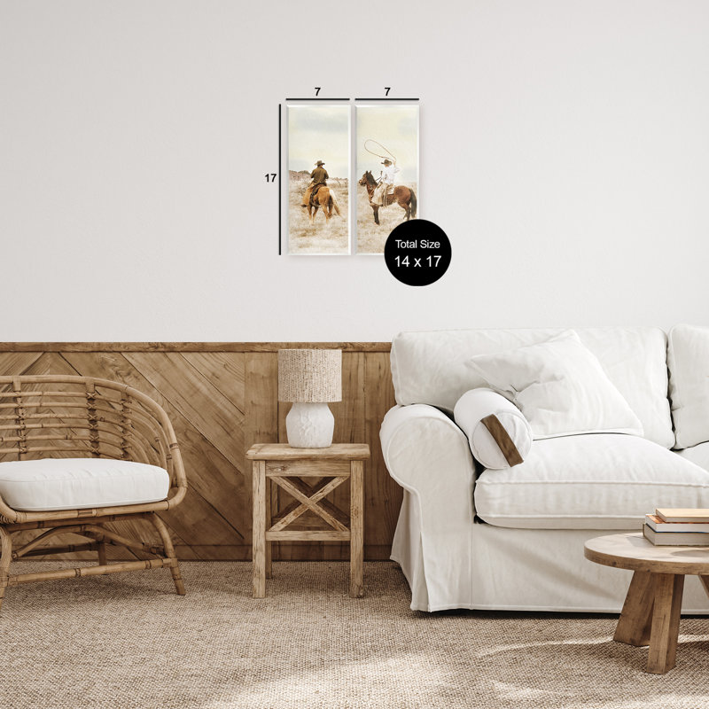 Ensemble de 2 plaques murales Wrangling Cowboy Duo, design par Marcus Prime
