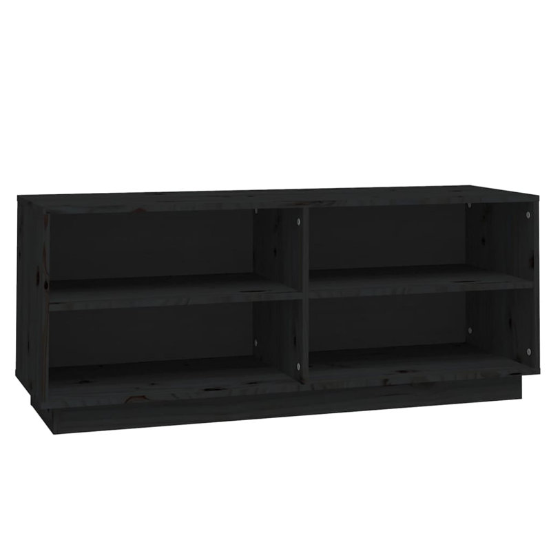 12 Pair Solid Wood Shoe Rack, Black